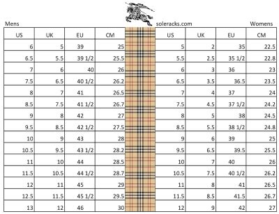 fuct burberry sizing|burberry size chart uk.